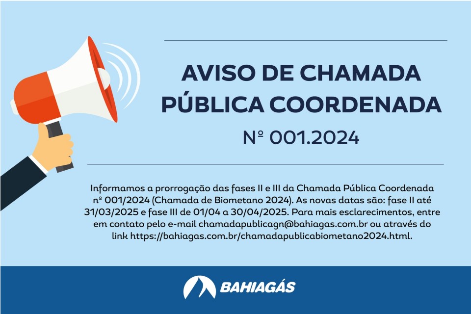 AVISO N&ordm; 2 DE CHAMADA P&Uacute;BLICA COORDENADA - N&ordm; 001.2024